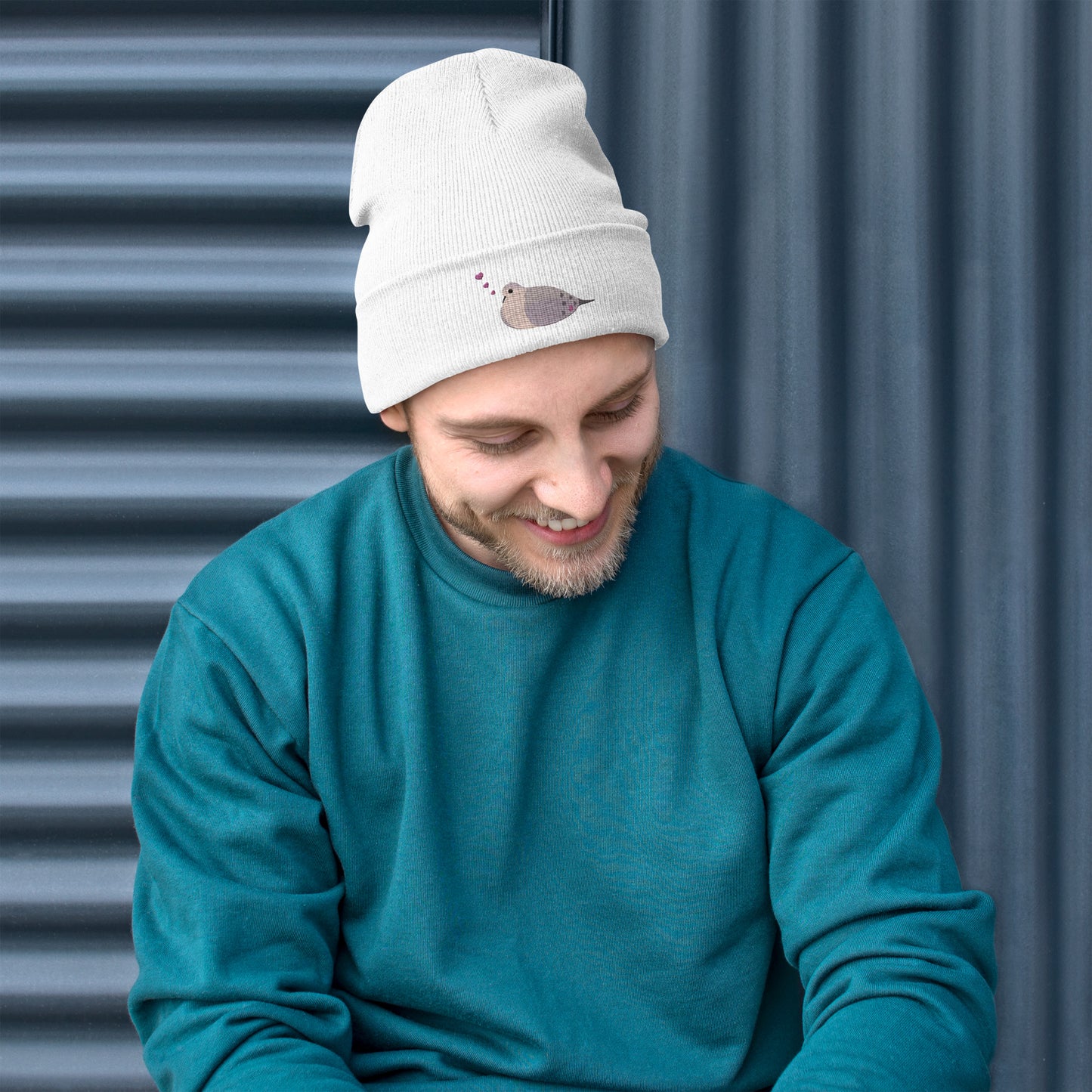Embroidered Beanie - Mourning Dove
